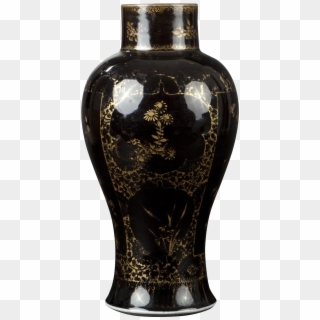 A Chinese Porcelain Black Mirror Glazed Vase Balustre - Blue And White Porcelain, HD Png Download