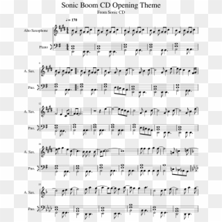 Sonic Boom Cd Opening Theme Sheet Music For Piano, - Tom Hark Sheet Music, HD Png Download
