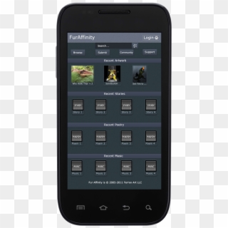 Furaffinity Mobile Interface Part - Smartphone, HD Png Download