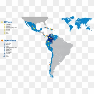 Termotecnica En El Mundo - Latin America Map Png, Transparent Png