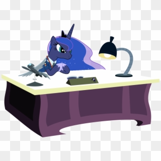 Princess Luna At Her Desk My Little Pony Friendship - My Little Pony Office, HD Png Download