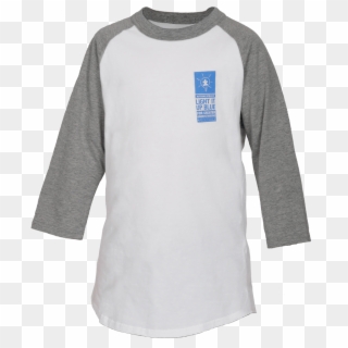 Youth Light It Up Blue Baseball Tee - Long-sleeved T-shirt, HD Png Download