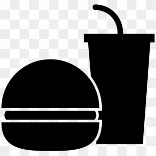 Burger And Soda With Straw Svg Png Icon Free Download - Refresco Y Hamburguesa Dibujo, Transparent Png