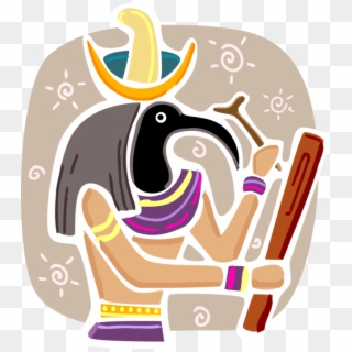 Vector Illustration Of Thoth Ibis Ancient Egyptian - Illustration, HD Png Download