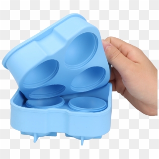 Taobao 4 Cavity Ball Shape Silicone Ice Cube Tray / - Hand, HD Png Download
