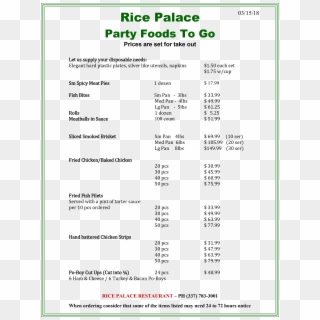 Click Here To Download Party Take Out Menu - Patch Primary School, HD Png Download