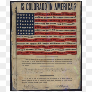 Poster Was Created Condemning Martial Law And Brutal - Colorado In America, HD Png Download