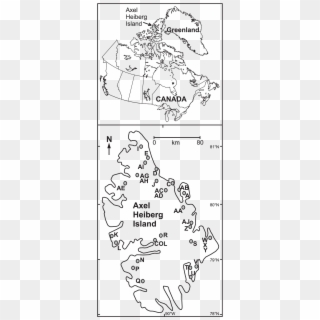 Maps Showing The Location Of Axel Heiberg Island In - Line Art, HD Png Download