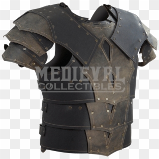 Mercenary Leather Cuirass With Pauldrons - Leather Medieval Pauldron, HD Png Download