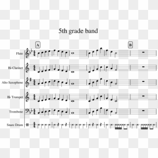 5th Grade Band Sheet Music For Flute, Clarinet, Alto - Love Lies Violin Sheet Music, HD Png Download