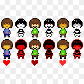 Frisk And Chara And Kris - Frisk Chara And Kris Pixelartmaker, HD Png Download