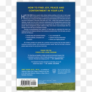 Mayo Clinic Guide To Stress Free Living - Brochure, HD Png Download