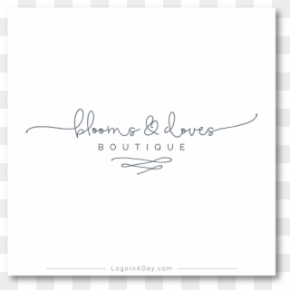 Blooms & Doves Boutique • Horizontal Logo Design - Calligraphy, HD Png Download