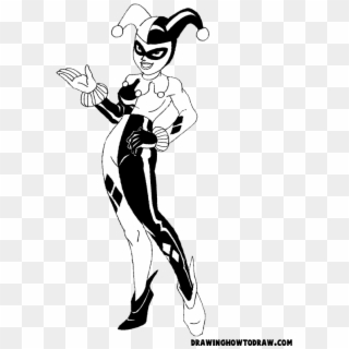 Svg Free Stock Harley Quinn Cartoon Drawing - Black And White Harley Quinn Transparent, HD Png Download