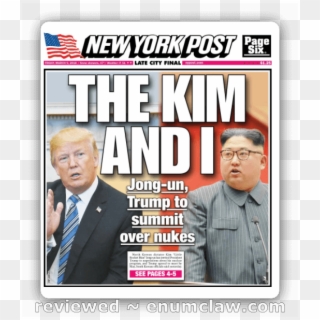 Trump Kim Jong Un Meeting - New York Post, HD Png Download