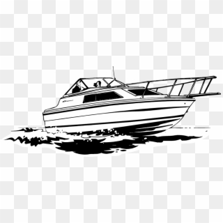 Sailboat Clipart Yacht - Yacht Black And White, HD Png Download