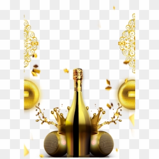 Champagne Bottle Download Transparent Png Image - Golden Champagne Bottle Png, Png Download