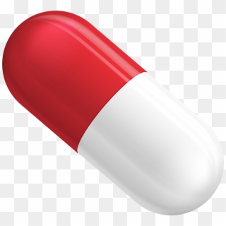 Red And White Pill Capsule Png Clipart - Pill With Transparent Background, Png Download