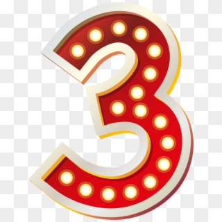 Red Numbers Png - Number Three, Transparent Png