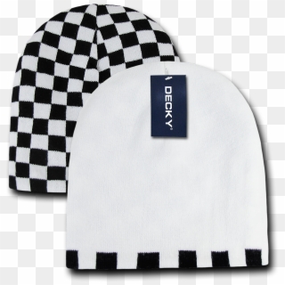 Decky Race Checkered Flag Reversible Beanies Beany - Hairspray Black And White Dress, HD Png Download