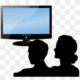 Image Library Stock Why Watching Tv Before Bed Is A - Couple Watching Tv Clipart, HD Png Download