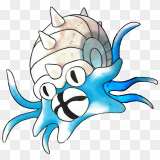 Omastar Pokemon Red And Blue Official Art - Pokemon Red Omastar, HD Png Download