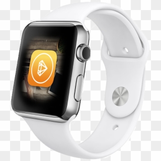 Apple Watch Template-2 - Apple Watch Series 3 Gold With White Band, HD Png Download