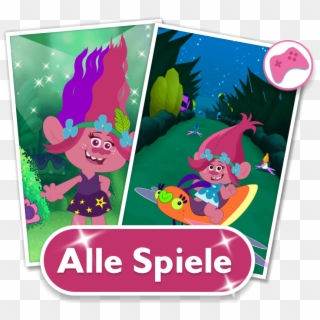 Alle Trolls Spiele Alle Trolls Spiele - Cartoon, HD Png Download