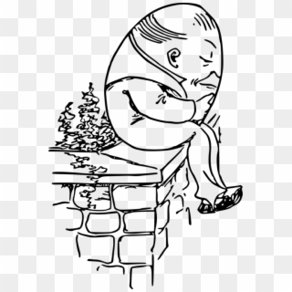 Humpty Dumpty Computer Icons Black And White Nursery - Humpty Dumpty Sat On A Wall Drawing, HD Png Download