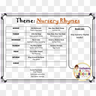 Nursery Rhymes Anchor Chart, HD Png Download