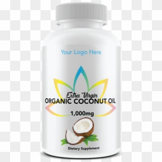 Extra Virgin Organic Coconut Oil 1,000mg Bottled - Agaricus, HD Png Download