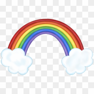 Rainbow With Clouds 3 Clipart - Arco Iris Com Nuvem, HD Png Download