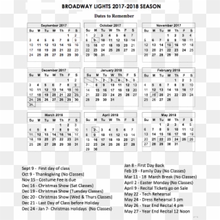 Calendar For 2017-2018 - Free Printable 2019 Year At A Glance Calendar, HD Png Download