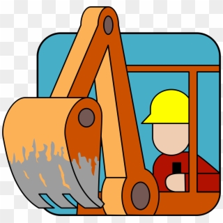Contractor Clipart Construction Foreman - Backhoe, HD Png Download