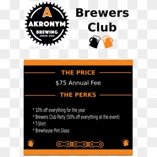 Brewers Club Update - Akronym Brewing, HD Png Download