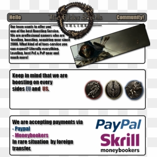 [wts] Eso Boost Service - Paypal, HD Png Download