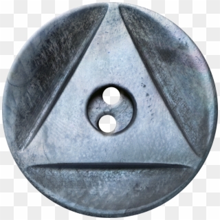 Button With Inscribed Triangle, Blue-grey - Circle, HD Png Download