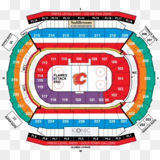 Saddledome Seating Map - Saddledome Seating Chart, HD Png Download