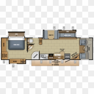 2018 Seneca 37hj Floorplan - 2018 Jayco Redhawk 26xd Floor Plan, HD Png Download