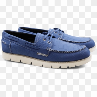 Loafers Jim 1 Nubuk Big Croco Blue Goya White - Slip-on Shoe, HD Png Download