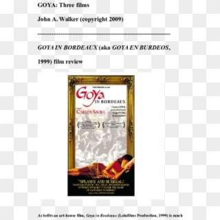 Doc - Goya En Burdeos (1999), HD Png Download
