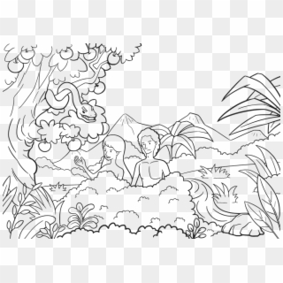 Adam, Bible, Bible Pics, Comic Characters, Eden, Eve - Adam And Eve And The Serpent Coloring Pages, HD Png Download