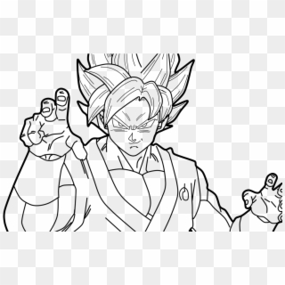 Goku, Vegeta, Gogeta, Line Art, White Png Image With - Goku Super Saiyan Blue Drawing, Transparent Png