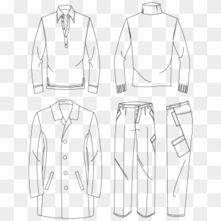 Drawn Zipper Clothes - Technical Sketches Fashion, HD Png Download