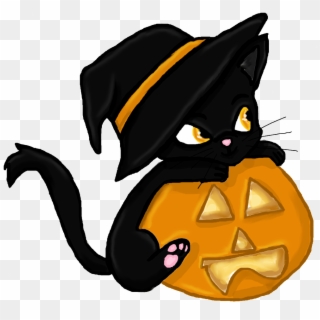 Halloween Clipart Black Cat - Cartoon Halloween Black Cats, HD Png Download