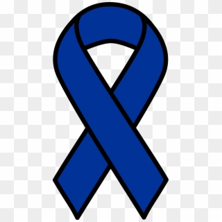 28 Collection Of Blue Ribbon Clipart Black And White - Colon Cancer Ribbon, HD Png Download