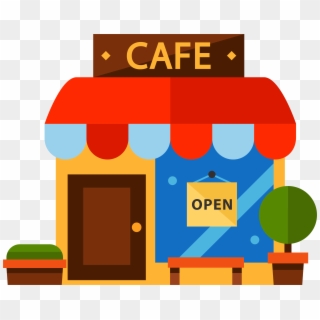 Cafe Restaurant Cartoon Color Coffee House Transprent - Cafe Shop Vector Png, Transparent Png