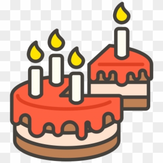 Birthday Cake With Candle Emoji Icon - Emoji Kue Ulang Tahun, HD Png Download