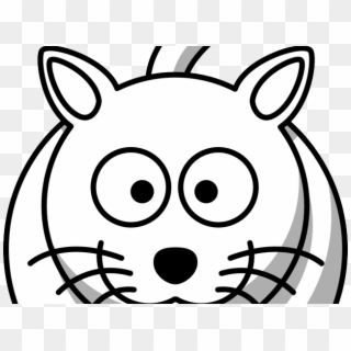 Black And White Cat Cartoon - Line Art, HD Png Download