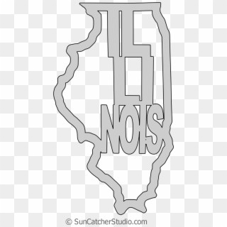 Illinois Map Shape Text, Outline Scalable Vector Graphic, HD Png Download